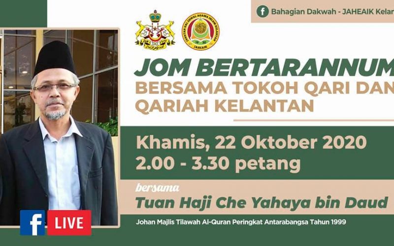 Jom Bertarannum Bersama Tokoh Qari Dan Qariah Kelantan Secara Online