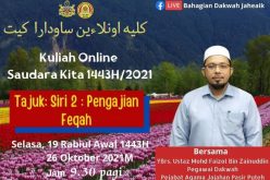 KULIAH ONLINE SAUDARA KITA 1443H/2021(Tajuk : Siri 2: Pengajian Feqah)