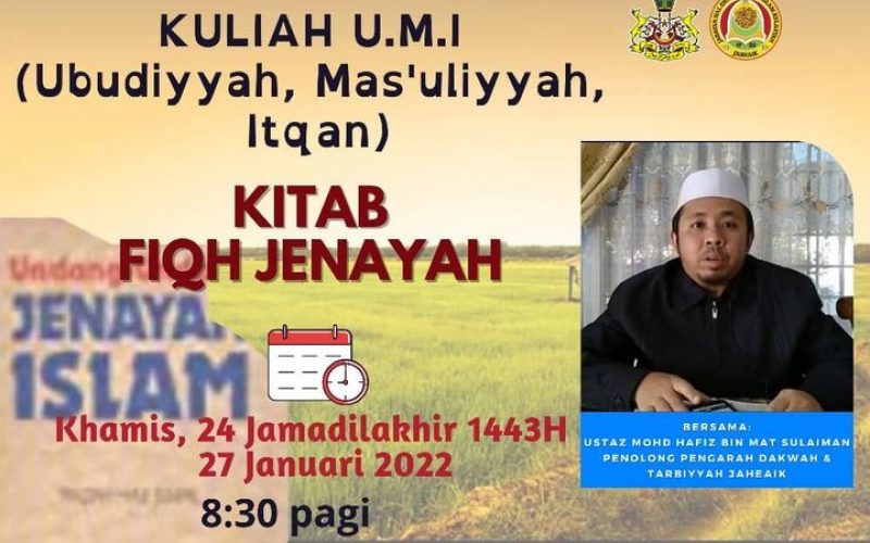 KULIAH UMI (Tajuk : Kitab Fiqh Jenayah)